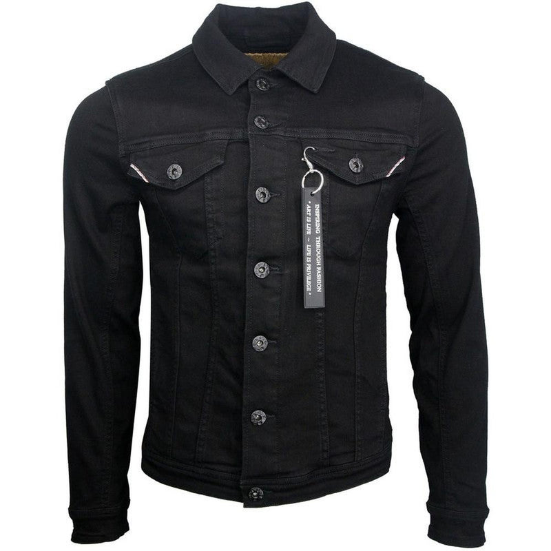 Triple Black Denim Jacket  PS4854-TB - Krush Clothing