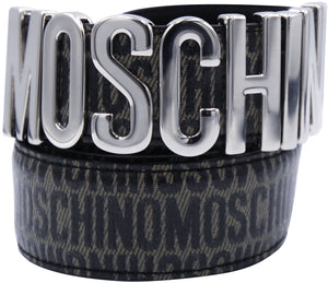 Moschino Couture Calfskin Belt With Logo - Krush Clothing