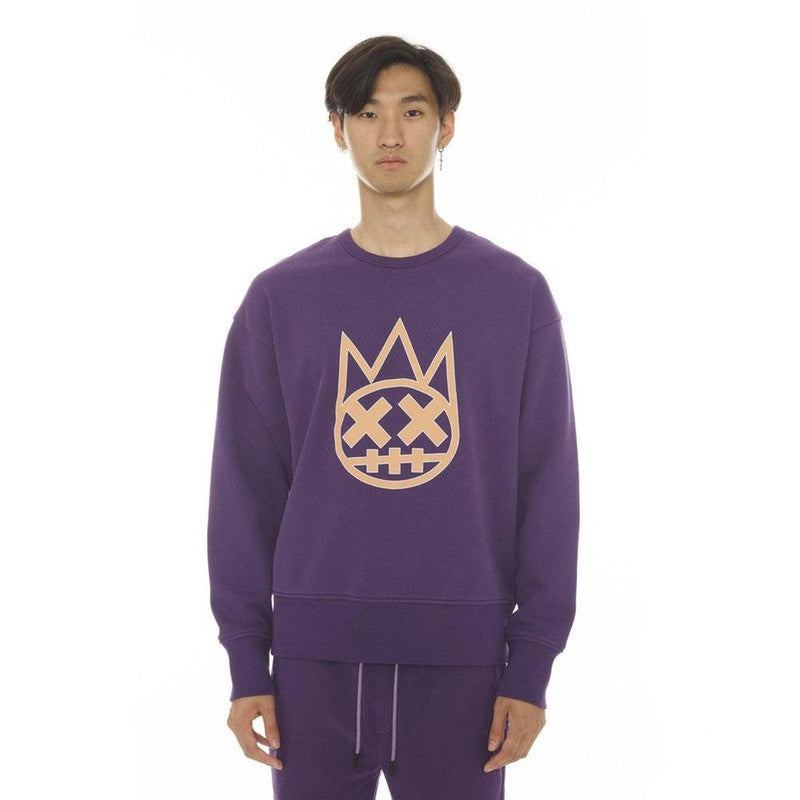 Men's Fleece Crew Neck Sweater, Acai - Krush Clothing