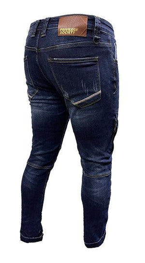 Men's Blue Flame 3D Skinny Jeans - Krush Clothing