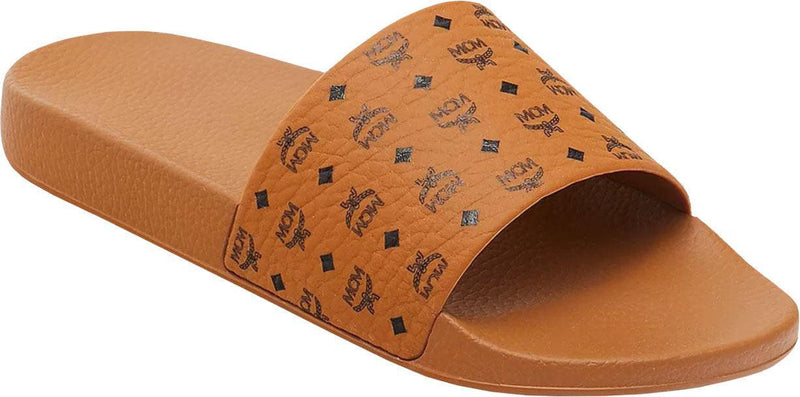 Men's MCM Visetos Rubber Mono Print Slides - Krush Clothing