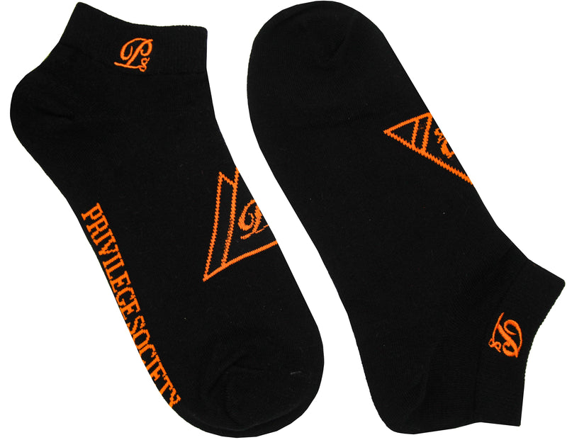 PS Triangle Socks 2 Pack, Black / Orange - Krush Clothing