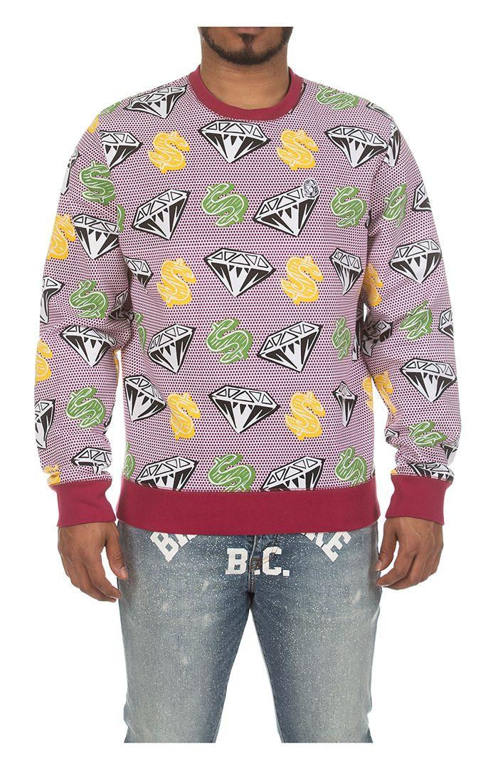 Men's BB Diamond Dollar Crewneck Sweater - Krush Clothing
