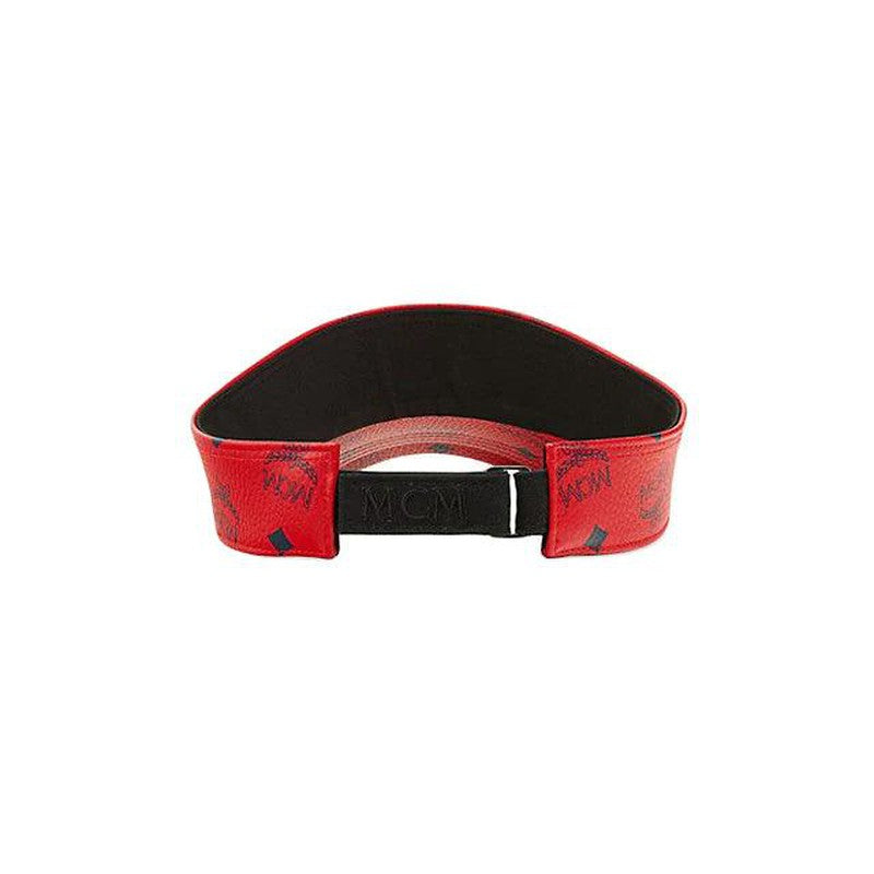 MCM Visetos Leather Visor, Red