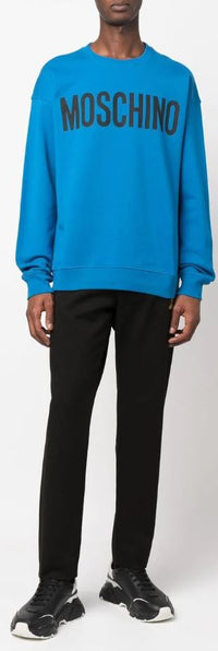 Men's Moschino Classic Logo Sweatshirt, Cobalt Blue - Krush Clothing