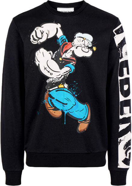 Men's Iceberg Popeye Paint Splatter Sweatshirt - Krush Clothing