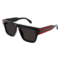Alexander McQueen AM0397S Sunglasses, Black/Red
