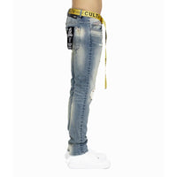 Men's 'Nimbus' Rocker Slim Belted Stretch Jeans - Krush Clothing