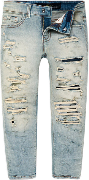 Kid's Elmhurst Denim Jeans, Lager - Krush Clothing