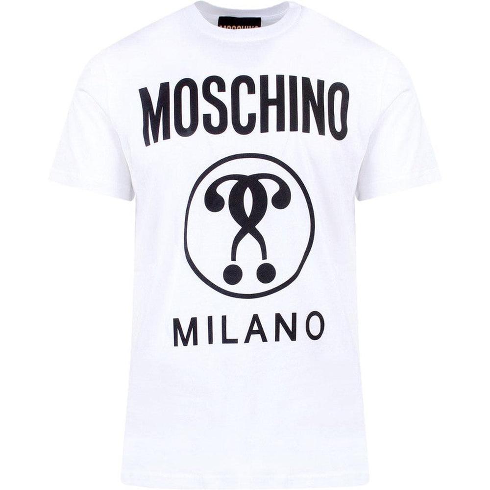 Men's Moschino Double Question Mark T-Shirt, White - Krush Clothing