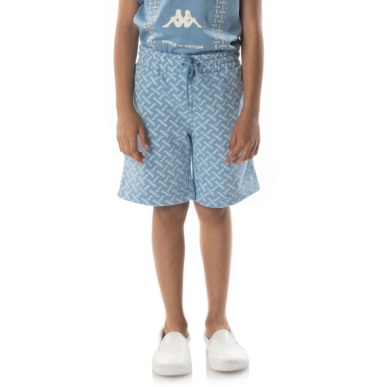 Kid's Authentic Plimmo Shorts, Blue Dusk, White - Krush Clothing
