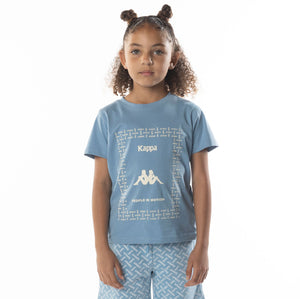 Kid's Authentic Graphy T-shirt, Blue Dusk/ White - Krush Clothing