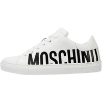 Women's Moschino Couture Leather Sneakers With Logo White 7/37 - Krush Clothing