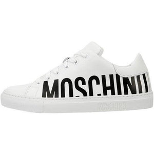 Women's Moschino Couture Leather Sneakers With Logo White 7/37 - Krush Clothing