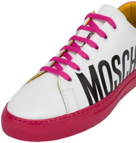 Women's Moschino Couture Maxi Logo Calfskin Sneakers - Krush Clothing