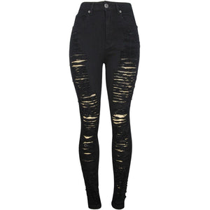 Women's High waist All over Ripped Ski - Krush Clothing