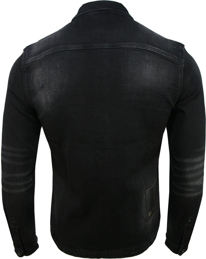 Black Oil Denim Button-Up - Krush Clothing