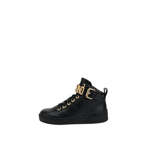 Men's Lettering Logo Calfskin High-Sneakers - Krush Clothing