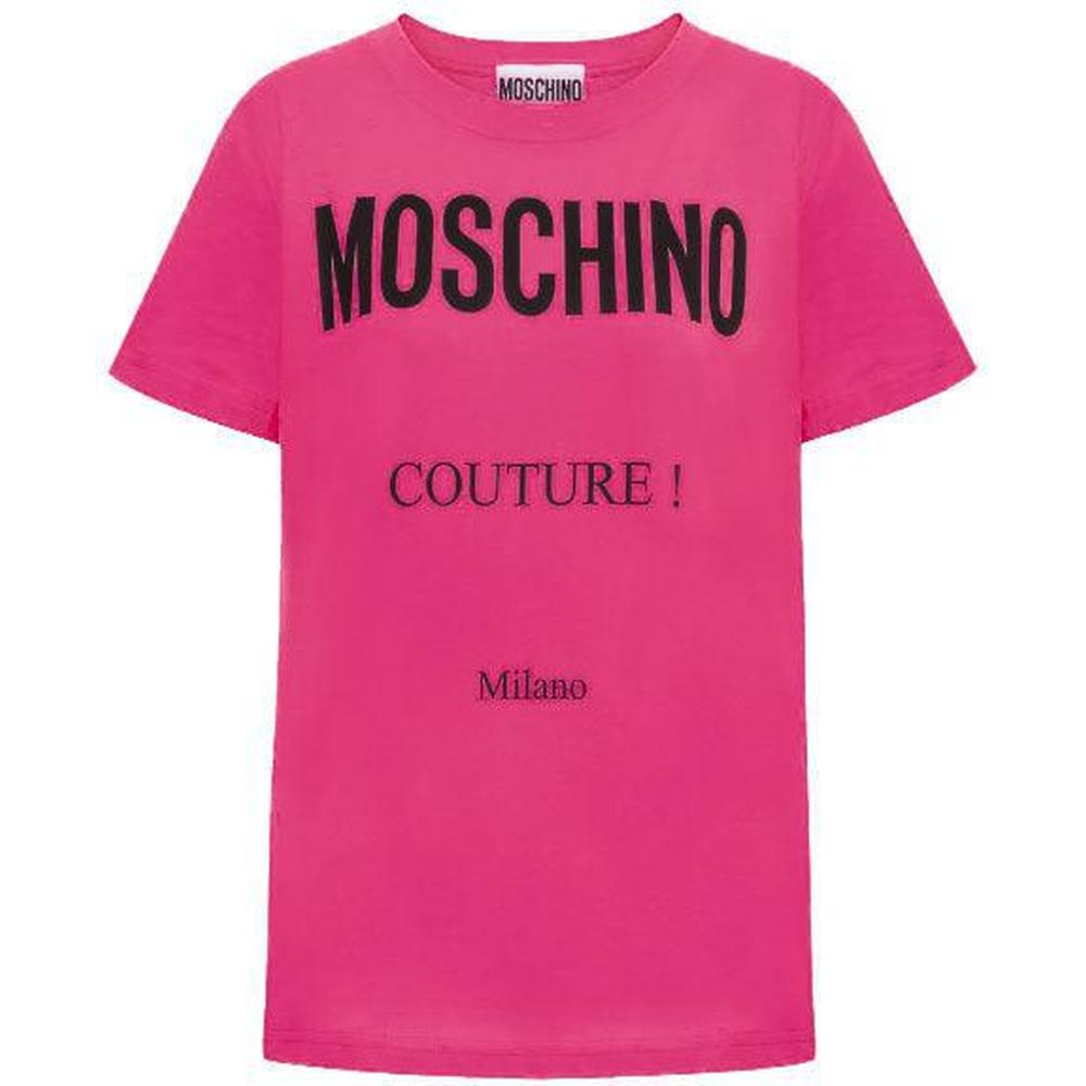 Women's Cotton T-shirt With Moschino Couture Print - Krush Clothing