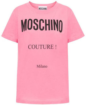 Women's Cotton T-shirt With Moschino Couture Print - Krush Clothing