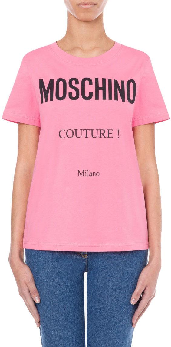 Women's Cotton T-shirt With Moschino Couture Print - Krush Clothing