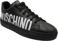 Women's Moschino Couture Leather Sneakers With Logo - Krush Clothing
