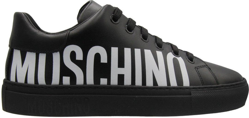 Women's Moschino Couture Leather Sneakers With Logo - Krush Clothing