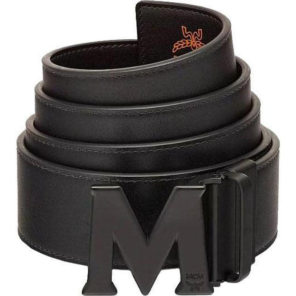 MCM Claus M Reversible Belt 1.75 in Visetos Cognac COGNAC Krush Clothing