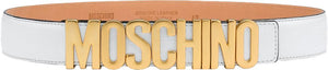 Men's Moschino Leather Logo-buckle Belt - Krush Clothing
