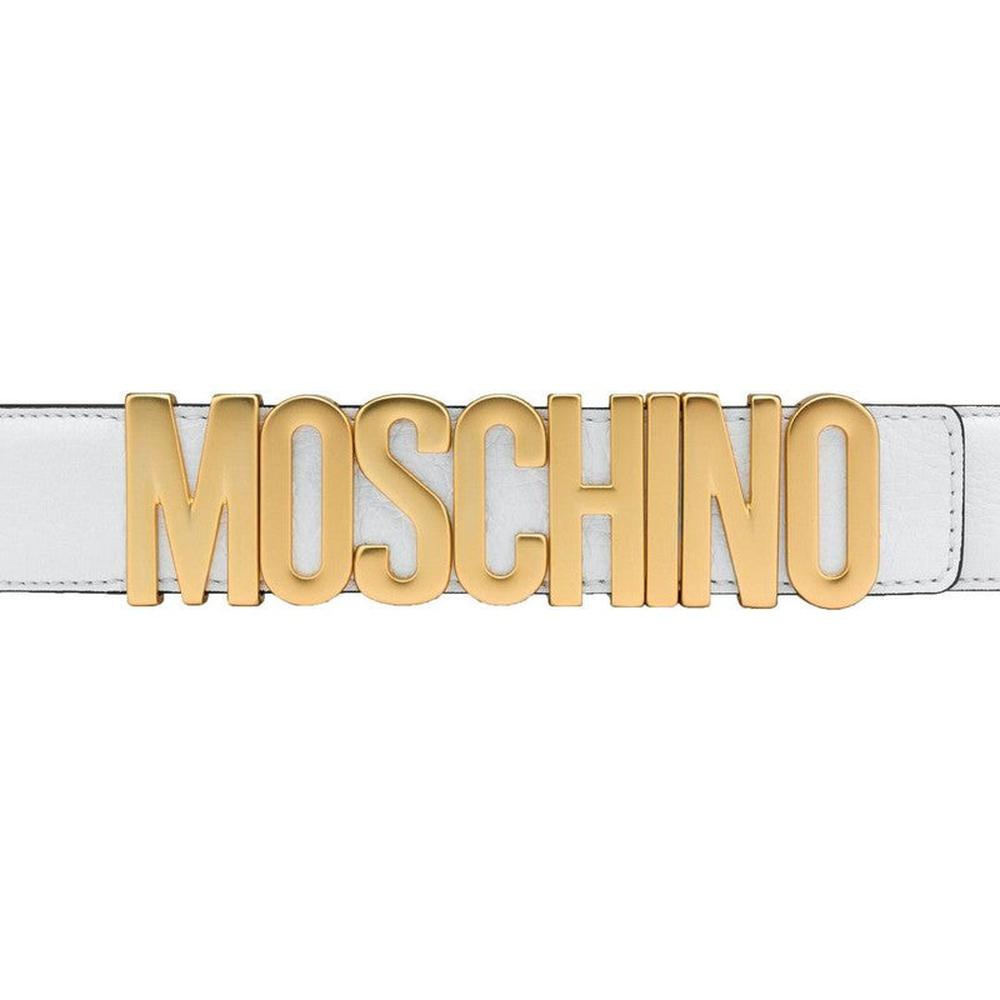 Men's Moschino Leather Logo-buckle Belt - Krush Clothing