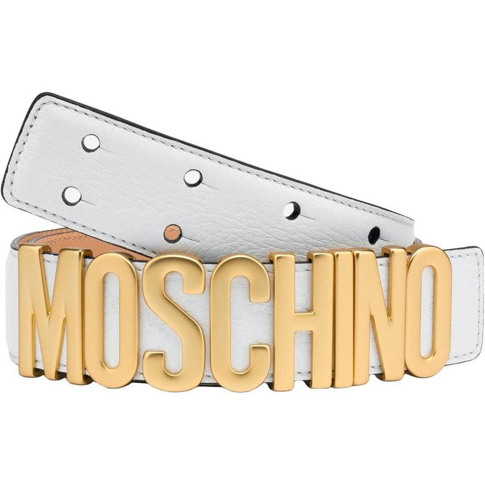 Men's Moschino Leather Logo-buckle Belt - Krush Clothing
