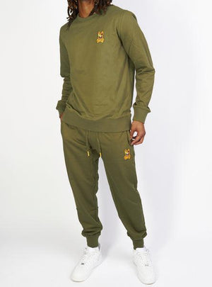 Men's Allen Sweatshirt, Dark Olive - Krush Clothing