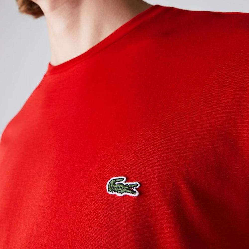 Men's Crew Neck Pima Cotton T-Shirt, Red - Krush Clothing