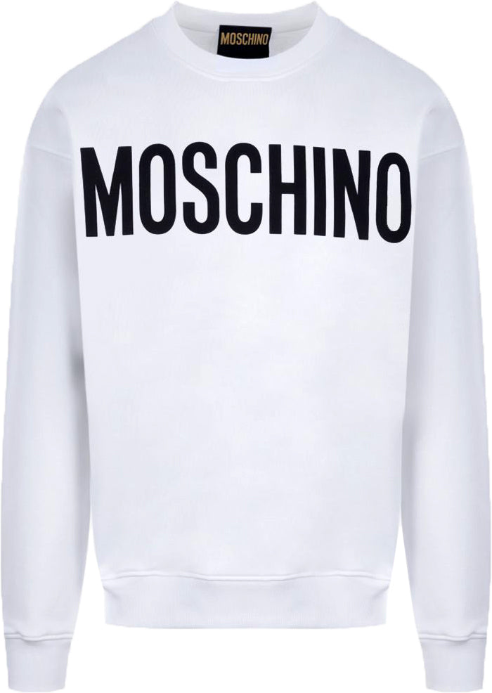 Men's Moschino Classic Logo Sweatshirt, White - Krush Clothing