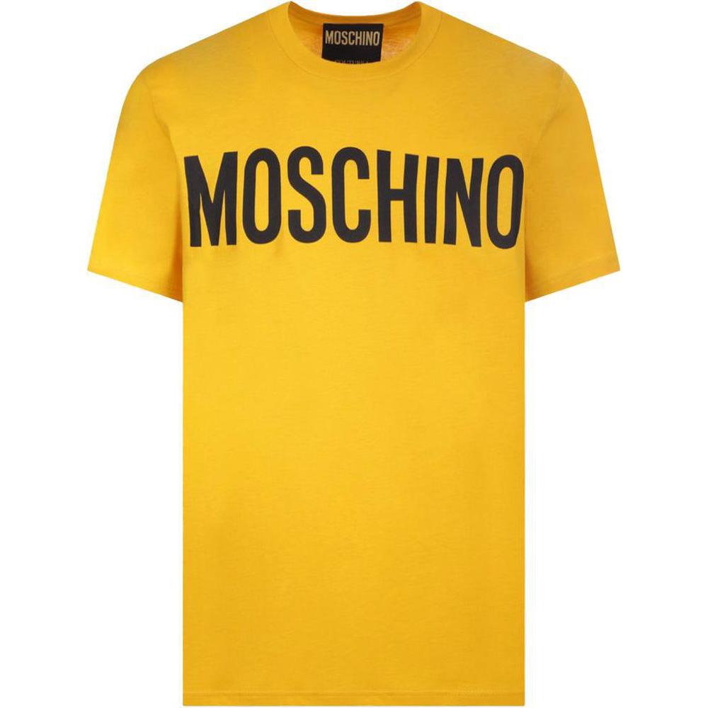 Men's Moschino Logo Print T-shirt, Mustard - Krush Clothing