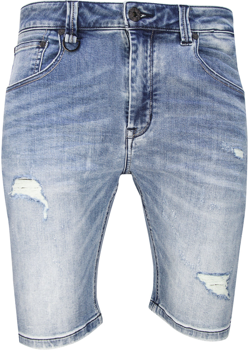Men's Silver 1800 Denim Shorts - Krush Clothing