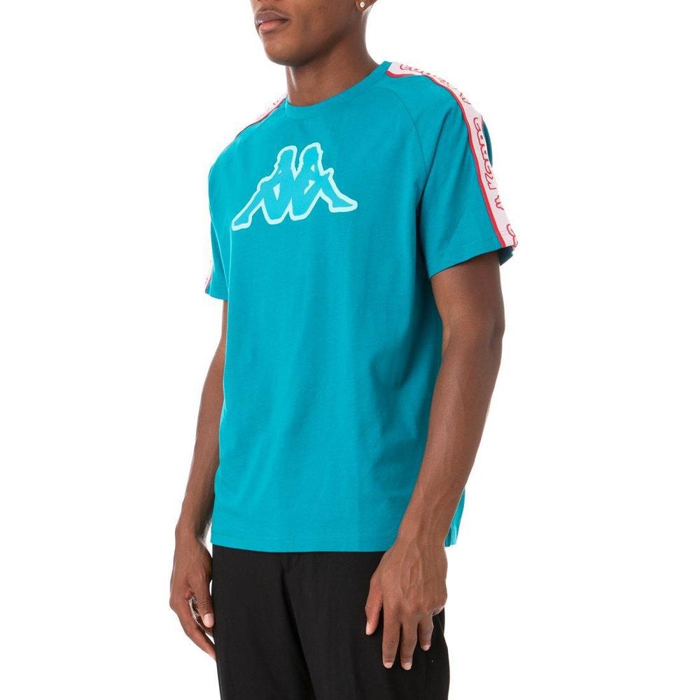 Men's Logo Tape Avirec 2 T-shirt - Peacock - Krush Clothing