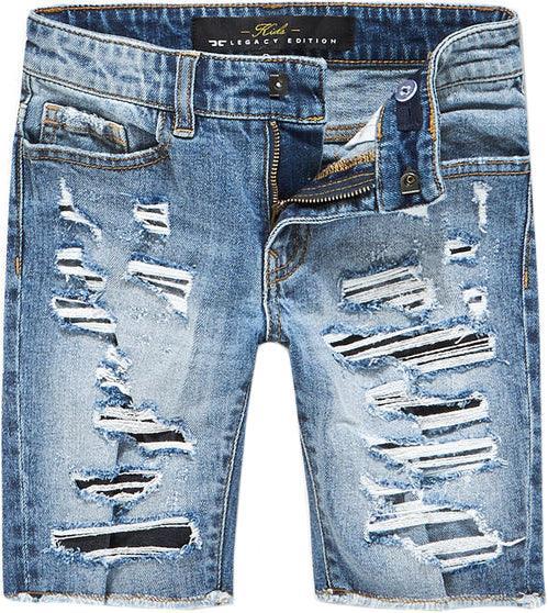Kid's Lafayette Denim Shorts, Medium Blue - Krush Clothing