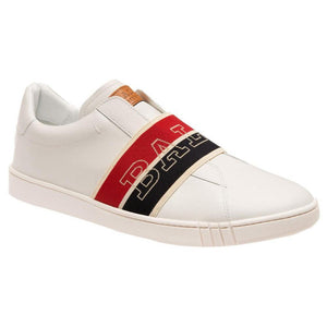 Men's Calf Wictor Leather Sneaker , White - Krush Clothing