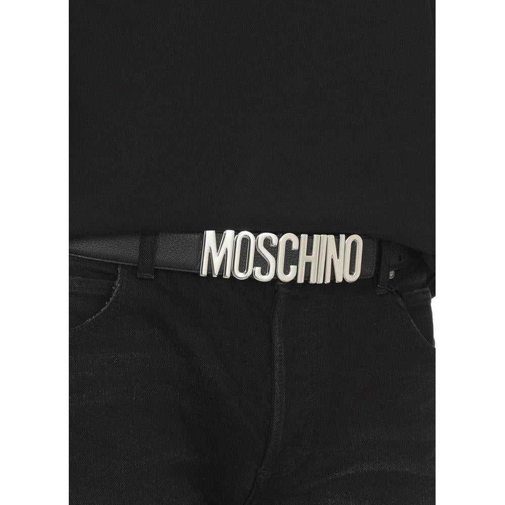 Moschino Men's Leather Logo-buckle Belt - Krush Clothing