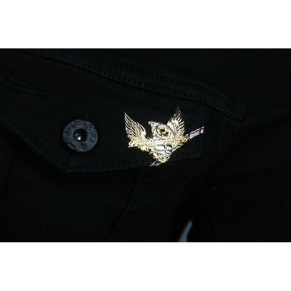 Triple Black Denim Jacket  PS4854-TB - Krush Clothing