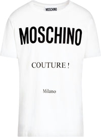 Men's Moschino Couture Slim-Fit Crew Tee, White - Krush Clothing
