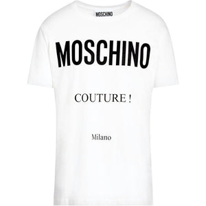 Men's Moschino Couture Slim-Fit Crew Tee, White - Krush Clothing