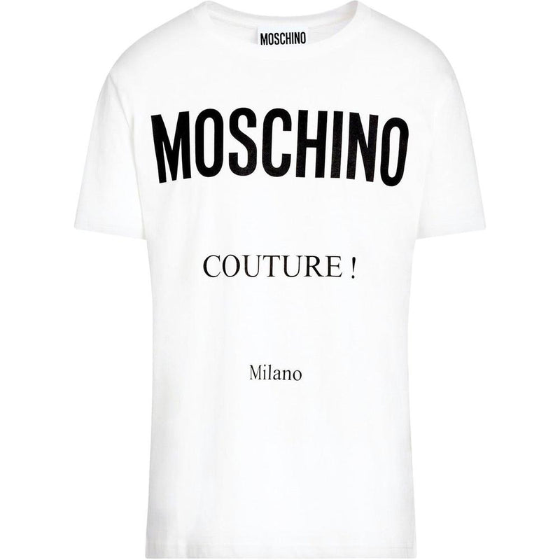 Men's Moschino Couture Slim-Fit Crew Tee, White - Krush Clothing