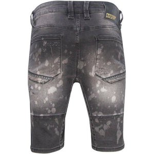 Men's Black Diamond Denim Shorts - Krush Clothing