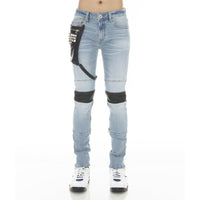 Men's 'Pollock' Punk Moto Stretch Jeans - Krush Clothing