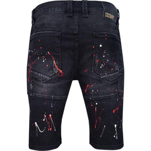 Men's Optic Black Denim Shorts - Krush Clothing