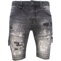 Men's Black Diamond Denim Shorts - Krush Clothing