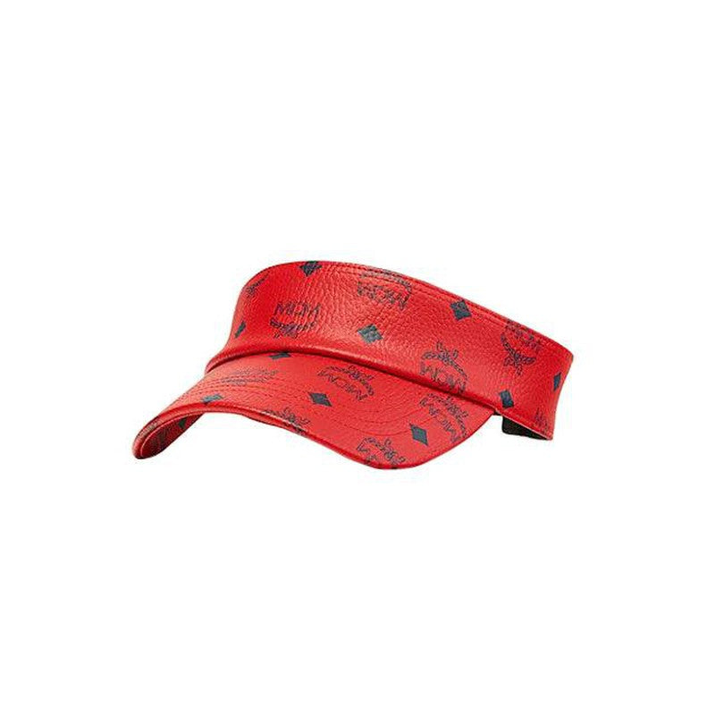 MCM Visetos Leather Visor Red Krush Clothing