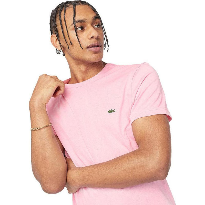 Men's Crew Neck Pima Cotton T-Shirt, Lotus Pink - Krush Clothing